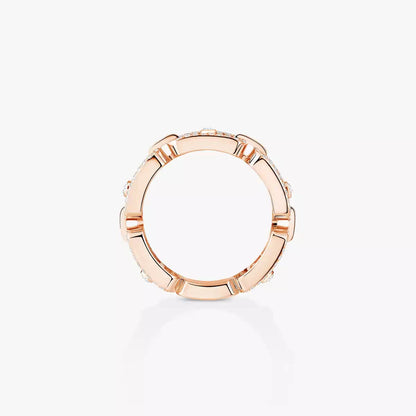 [Amore]Move Link Pave_-Set Diamond Ring in Gold
