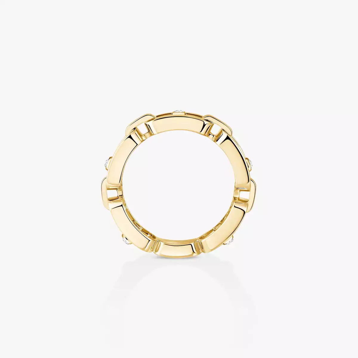 [Amore]Move Link Pave_-Set Diamond Ring in Gold