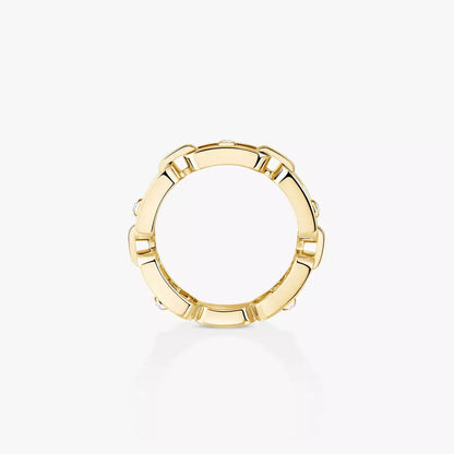 [Amore]Move Link Pave_-Set Diamond Ring in Gold