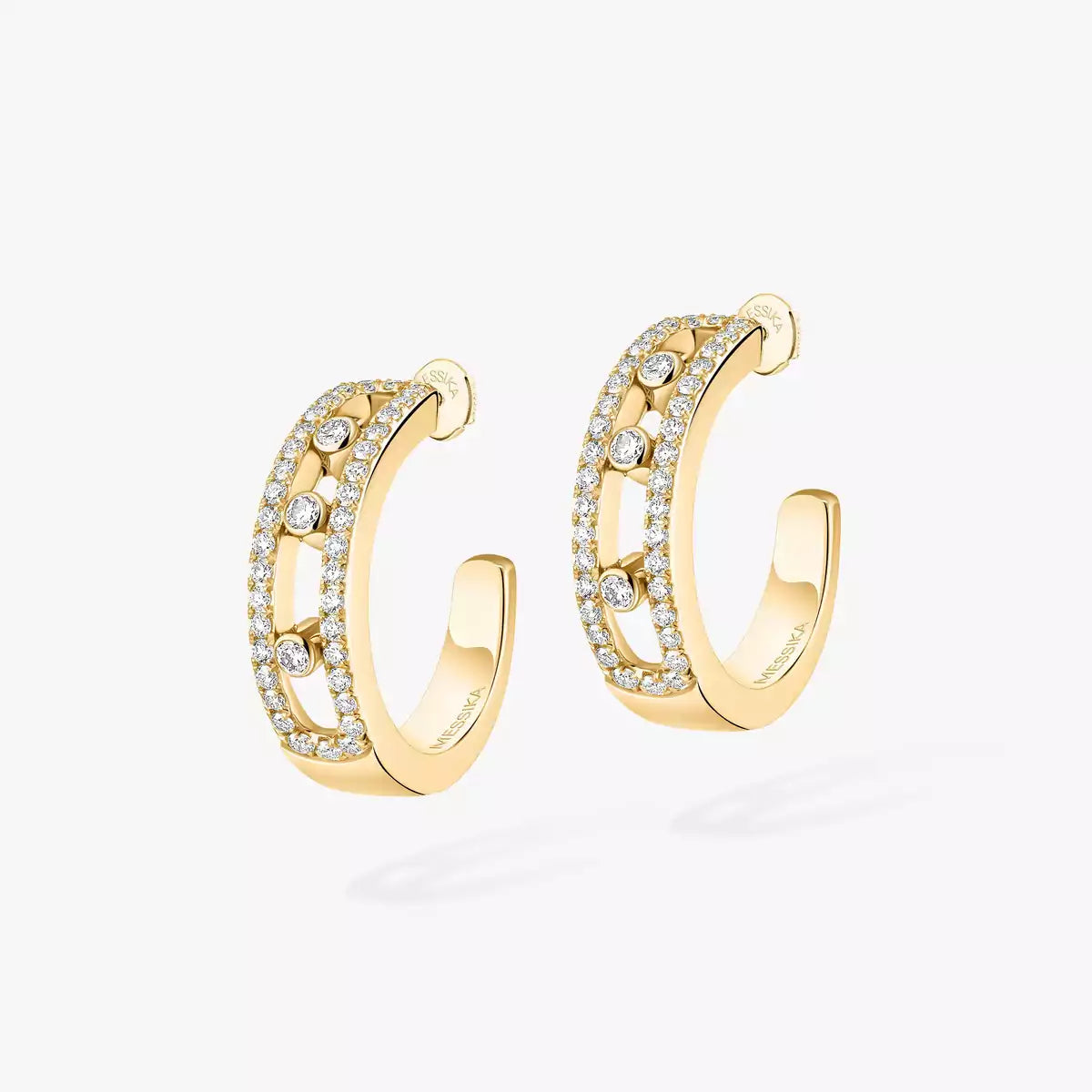 [Amore]Diamond Pave_ Hoop Earrings Move