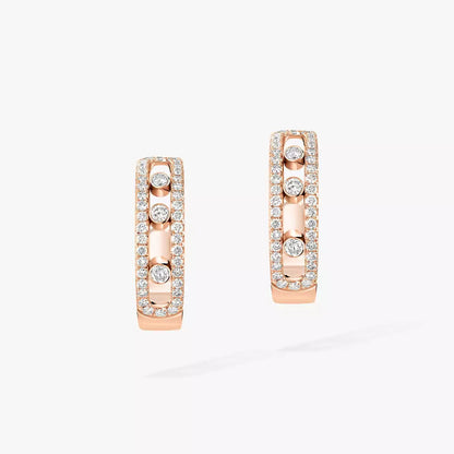 [Amore]Diamond Pave_ Hoop Earrings Move