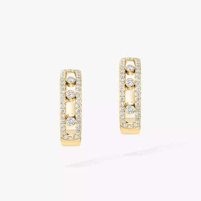 [Amore]Diamond Pave_ Hoop Earrings Move