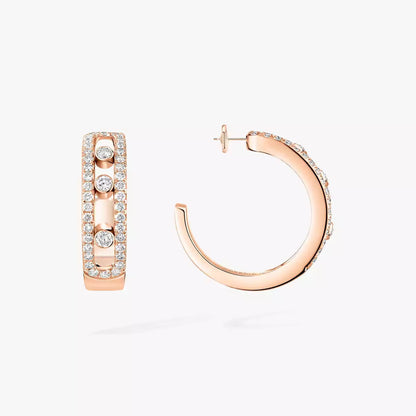 [Amore]Diamond Pave_ Hoop Earrings Move