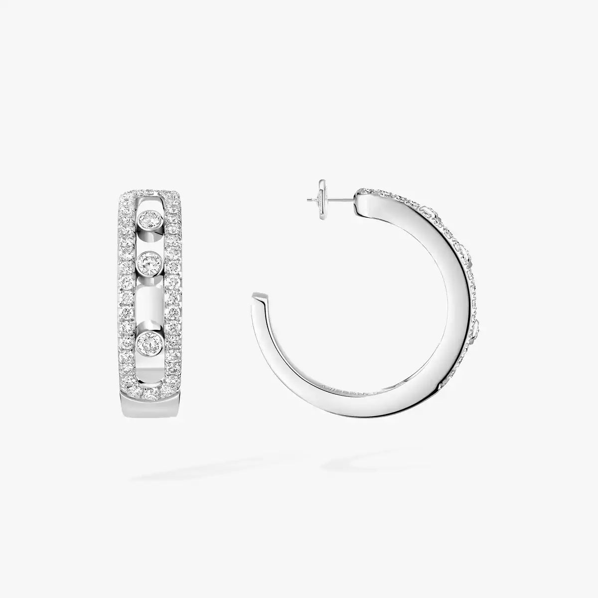 [Amore]Diamond Pave_ Hoop Earrings Move