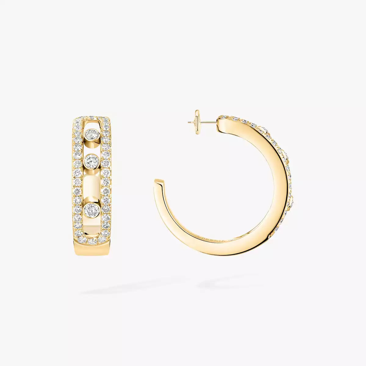 [Amore]Diamond Pave_ Hoop Earrings Move