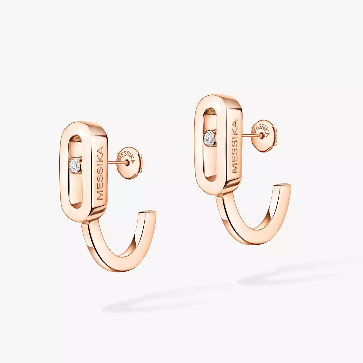 [Amore]Diamond Mini Hoop Earrings Move Classique