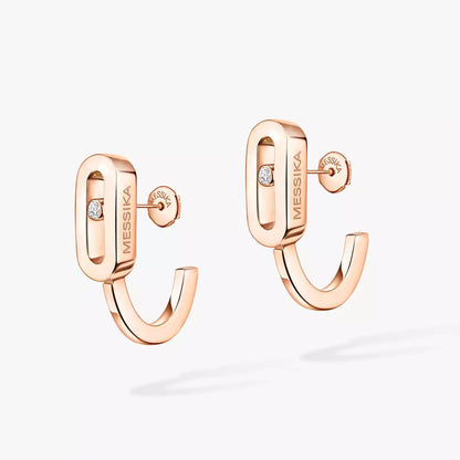 [Amore]Diamond Mini Hoop Earrings Move Classique