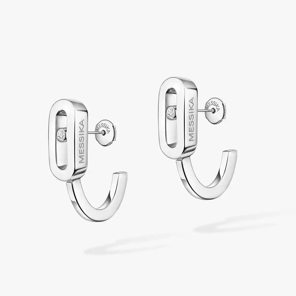 [Amore]Diamond Mini Hoop Earrings Move Classique