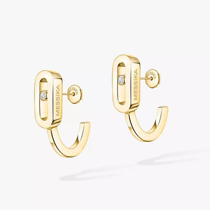[Amore]Diamond Mini Hoop Earrings Move Classique