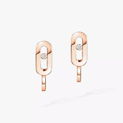 [Amore]Diamond Mini Hoop Earrings Move Classique