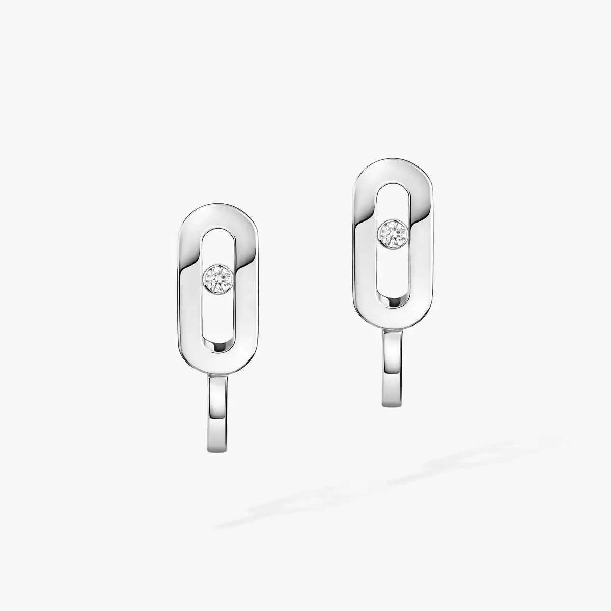 [Amore]Diamond Mini Hoop Earrings Move Classique