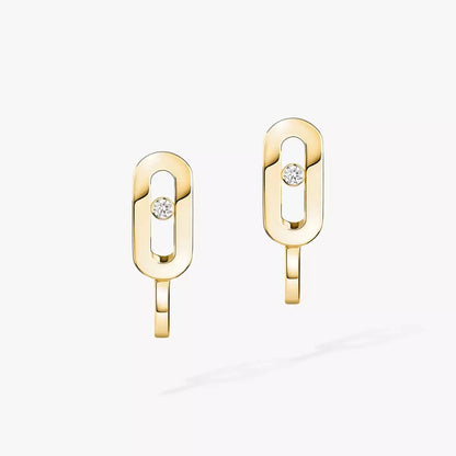 [Amore]Diamond Mini Hoop Earrings Move Classique