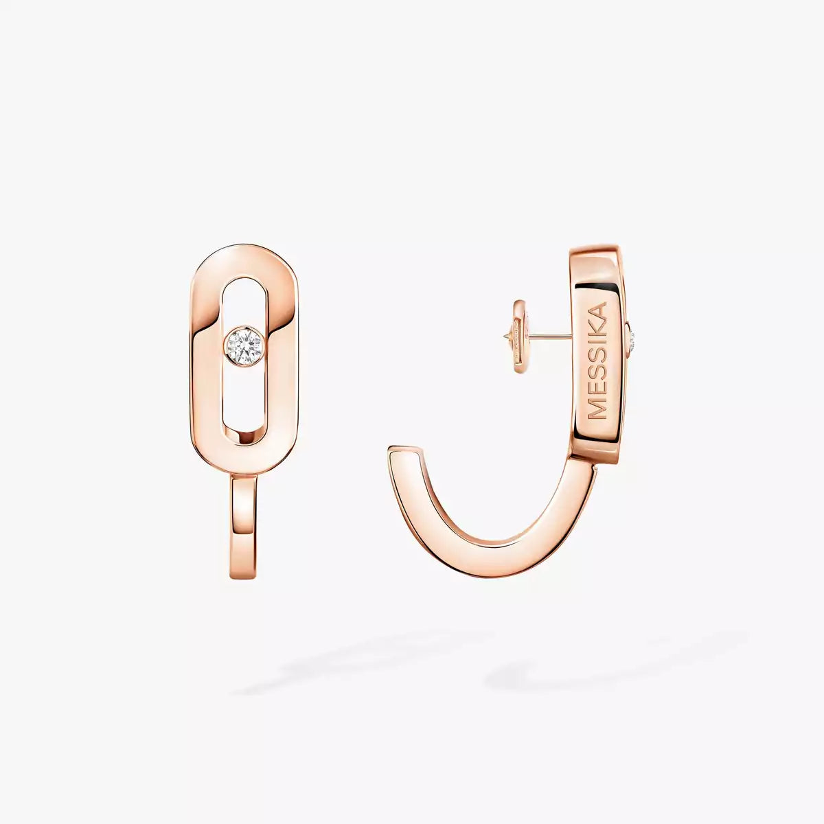 [Amore]Diamond Mini Hoop Earrings Move Classique