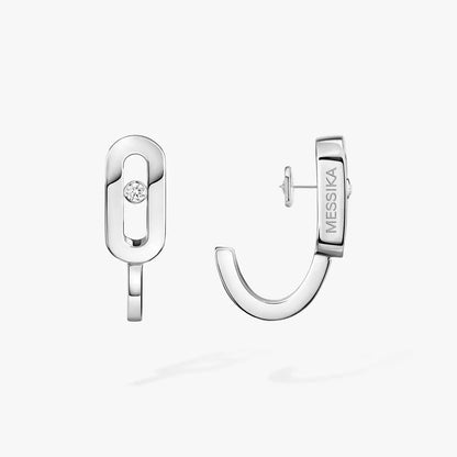 [Amore]Diamond Mini Hoop Earrings Move Classique