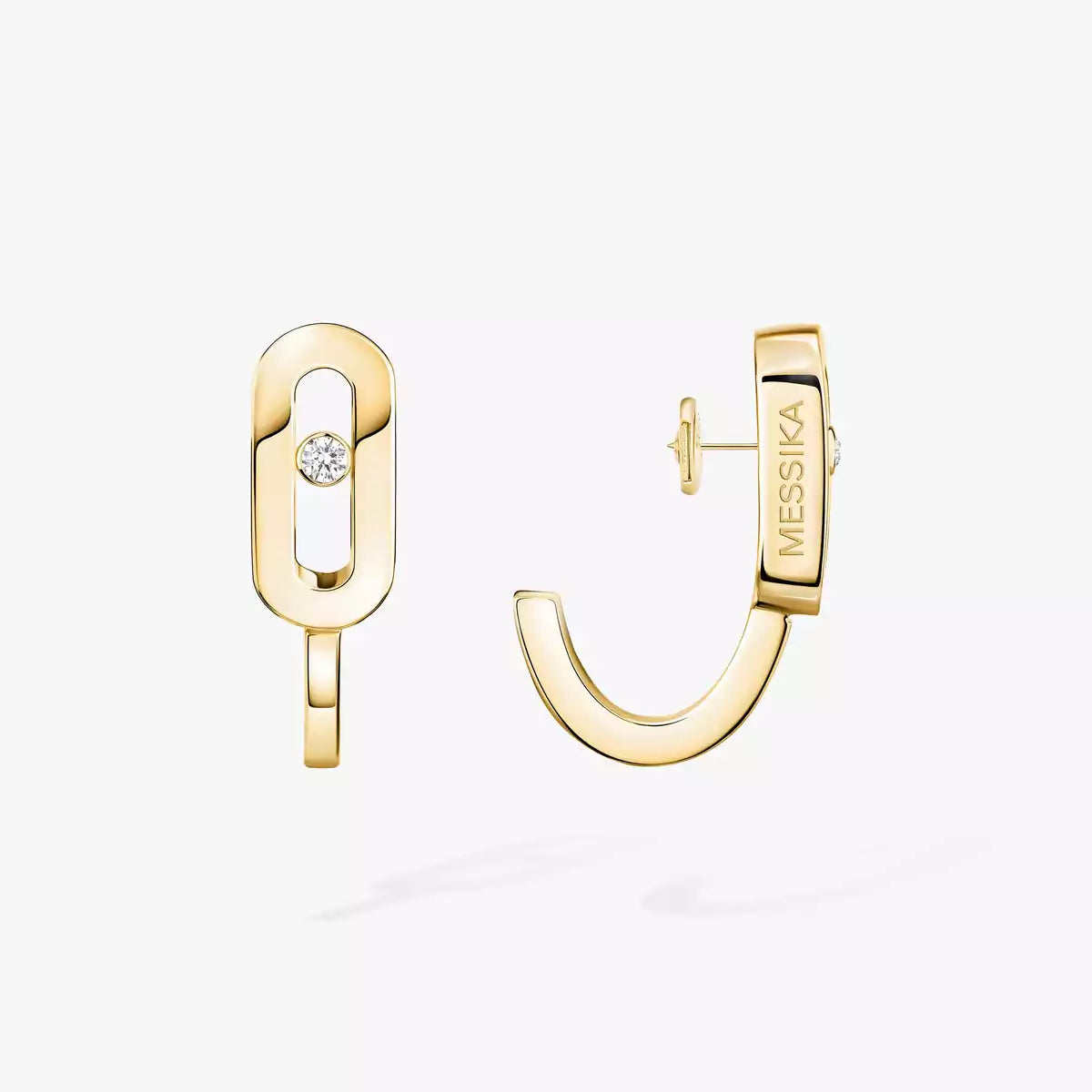 [Amore]Diamond Mini Hoop Earrings Move Classique