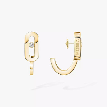[Amore]Diamond Mini Hoop Earrings Move Classique