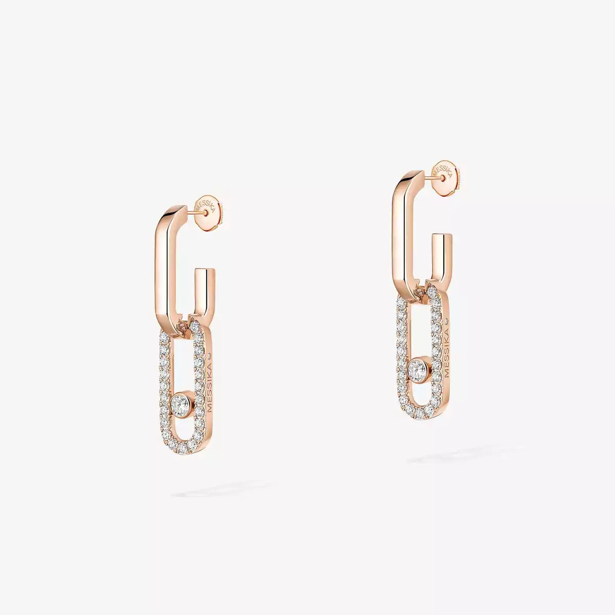 [Amore]Move Link Diamond Earrings