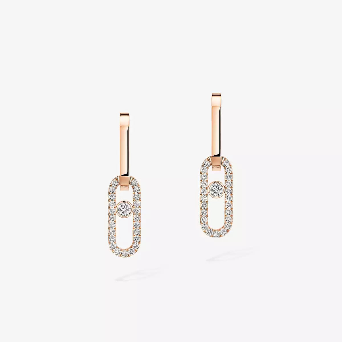 [Amore]Move Link Diamond Earrings