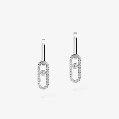 [Amore]Move Link Diamond Earrings