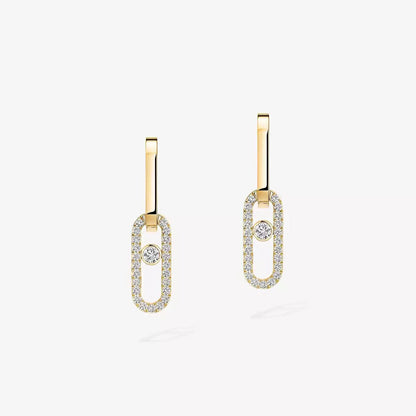 [Amore]Move Link Diamond Earrings