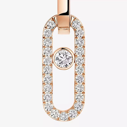 [Amore]Move Link Diamond Earrings
