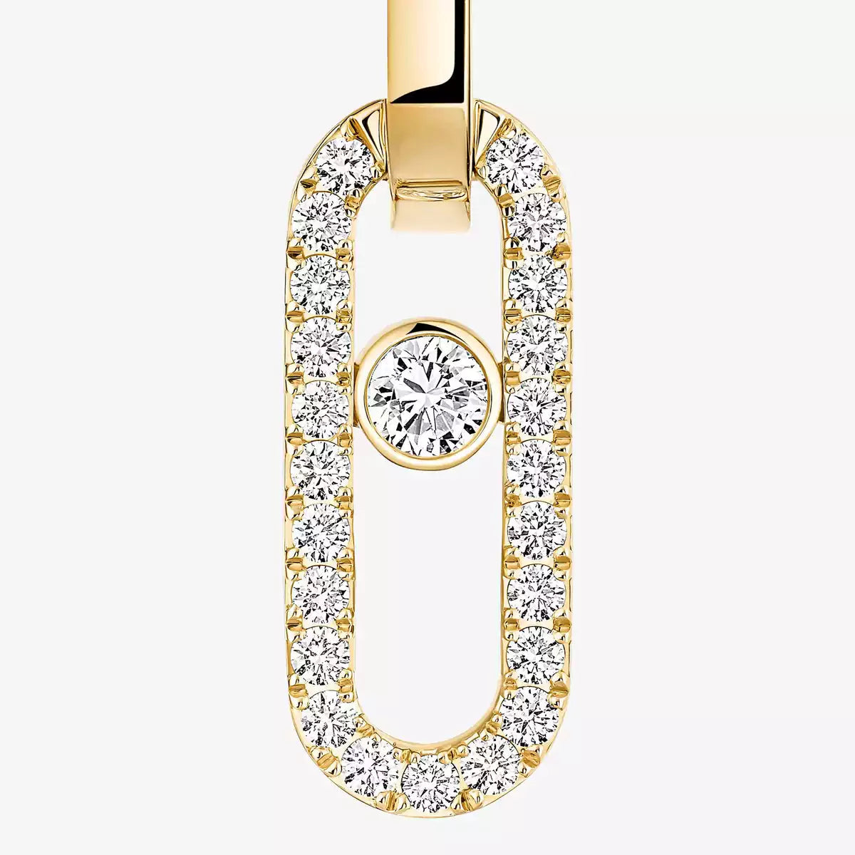[Amore]Move Link Diamond Earrings