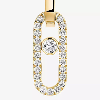 [Amore]Move Link Diamond Earrings