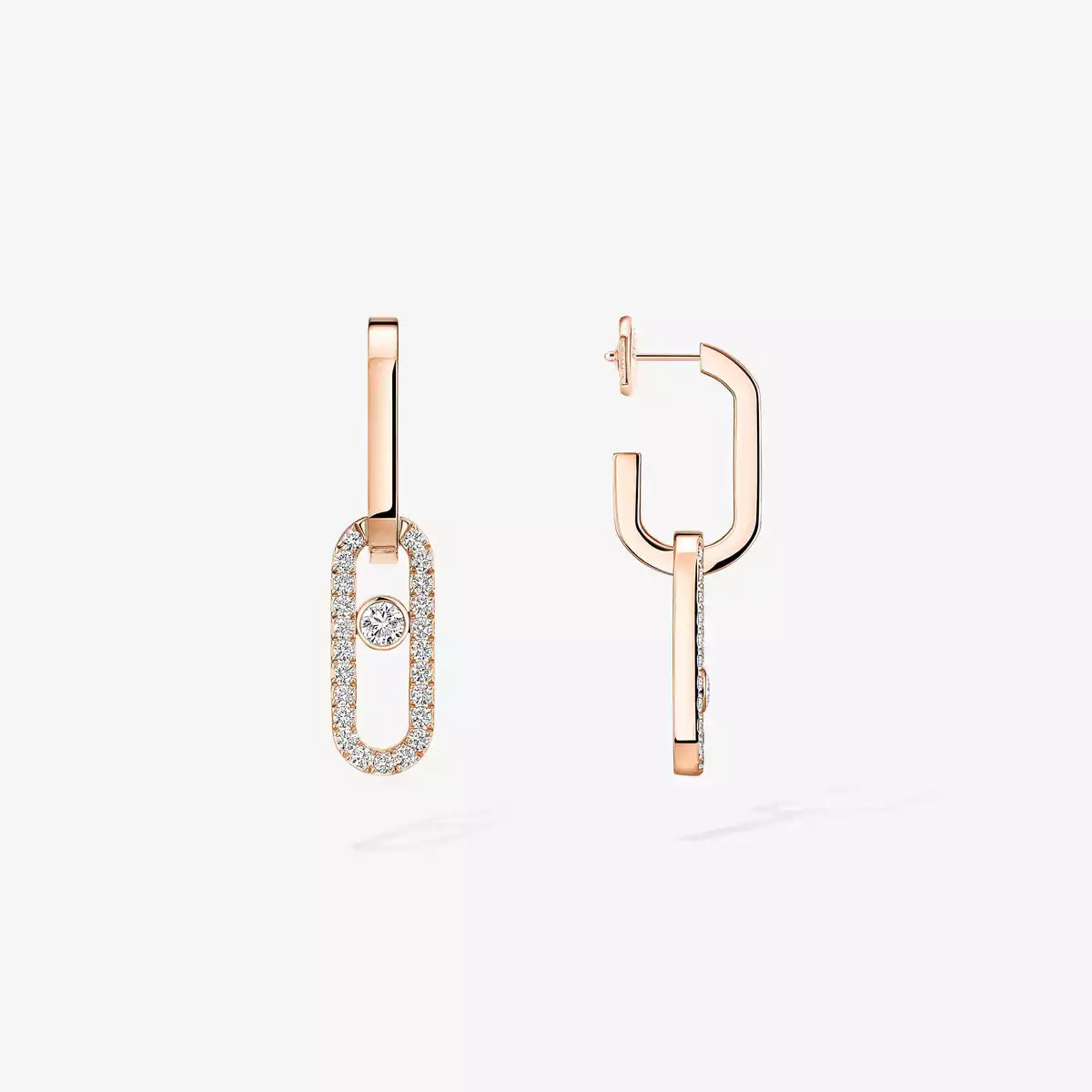 [Amore]Move Link Diamond Earrings