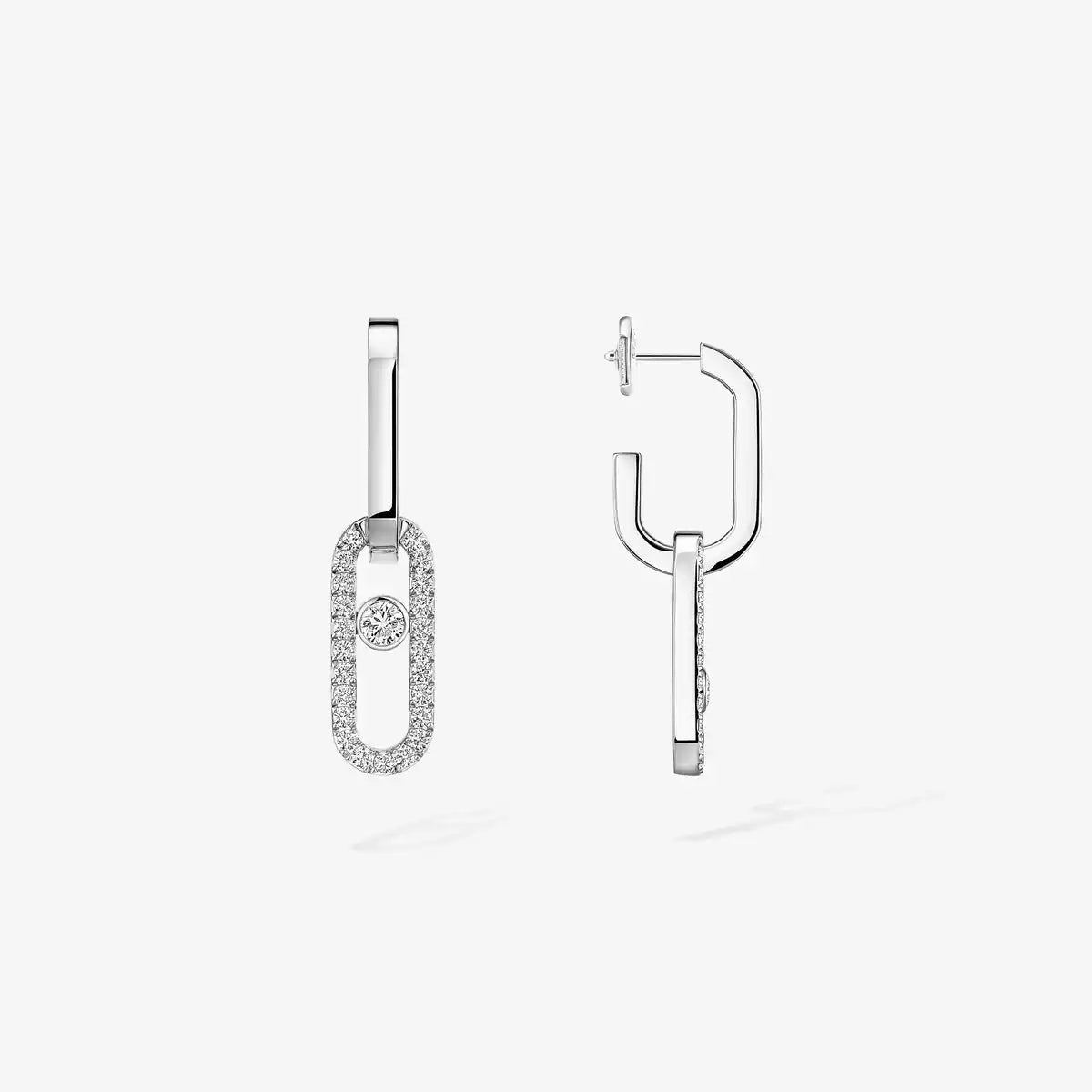 [Amore]Move Link Diamond Earrings