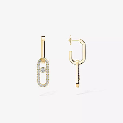 [Amore]Move Link Diamond Earrings