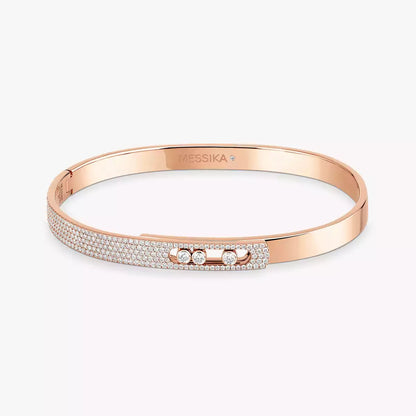 [Amore]Move Noa Rose Gold Pavé Diamond Bangle Bracelet