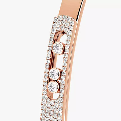 [Amore]Move Noa Rose Gold Pavé Diamond Bangle Bracelet