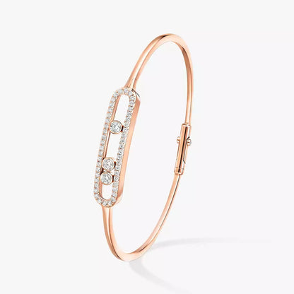 [Amore]Move Pavé Diamond Bangle Bracelet M