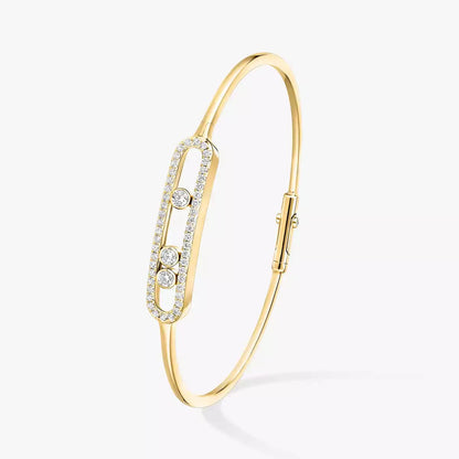[Amore]Move Pavé Diamond Bangle Bracelet M