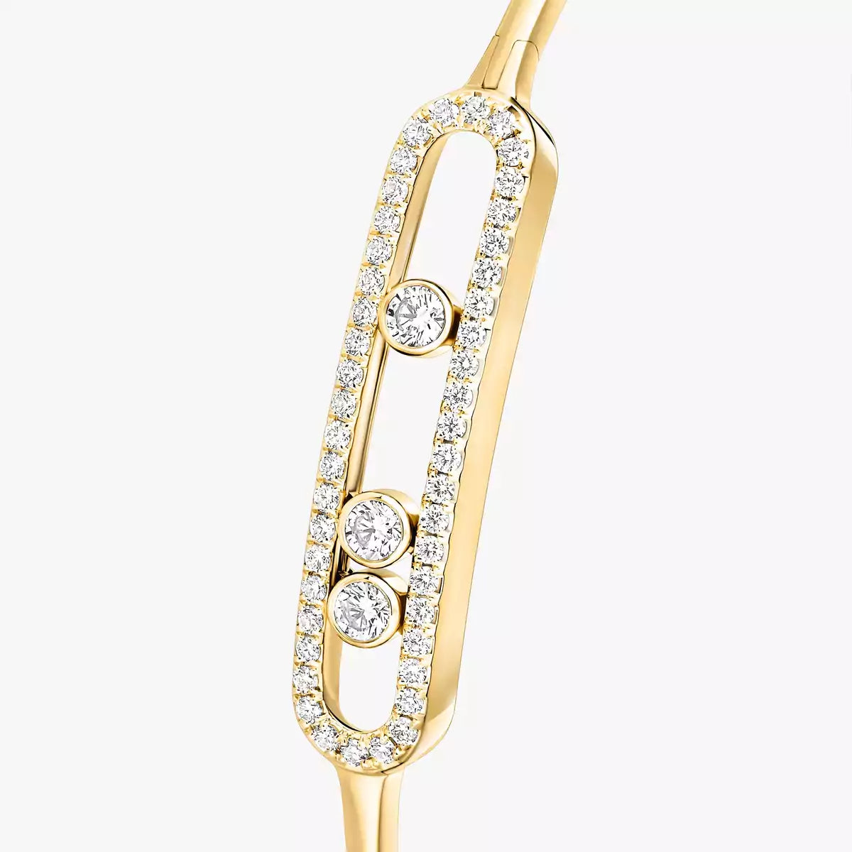 [Amore]Move Pavé Diamond Bangle Bracelet M