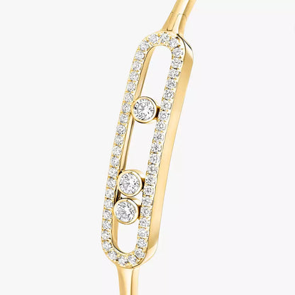 [Amore]Move Pavé Diamond Bangle Bracelet M