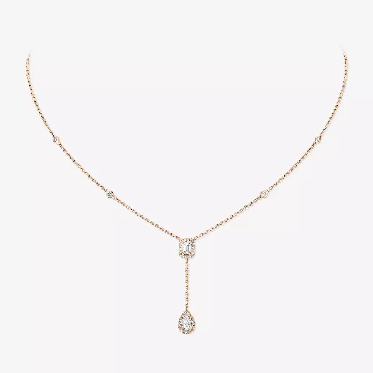 [Amore]Gold Diamond Tie Necklace