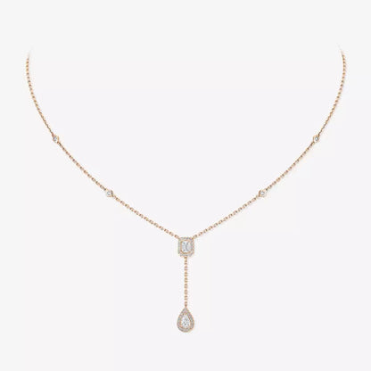 [Amore]Gold Diamond Tie Necklace