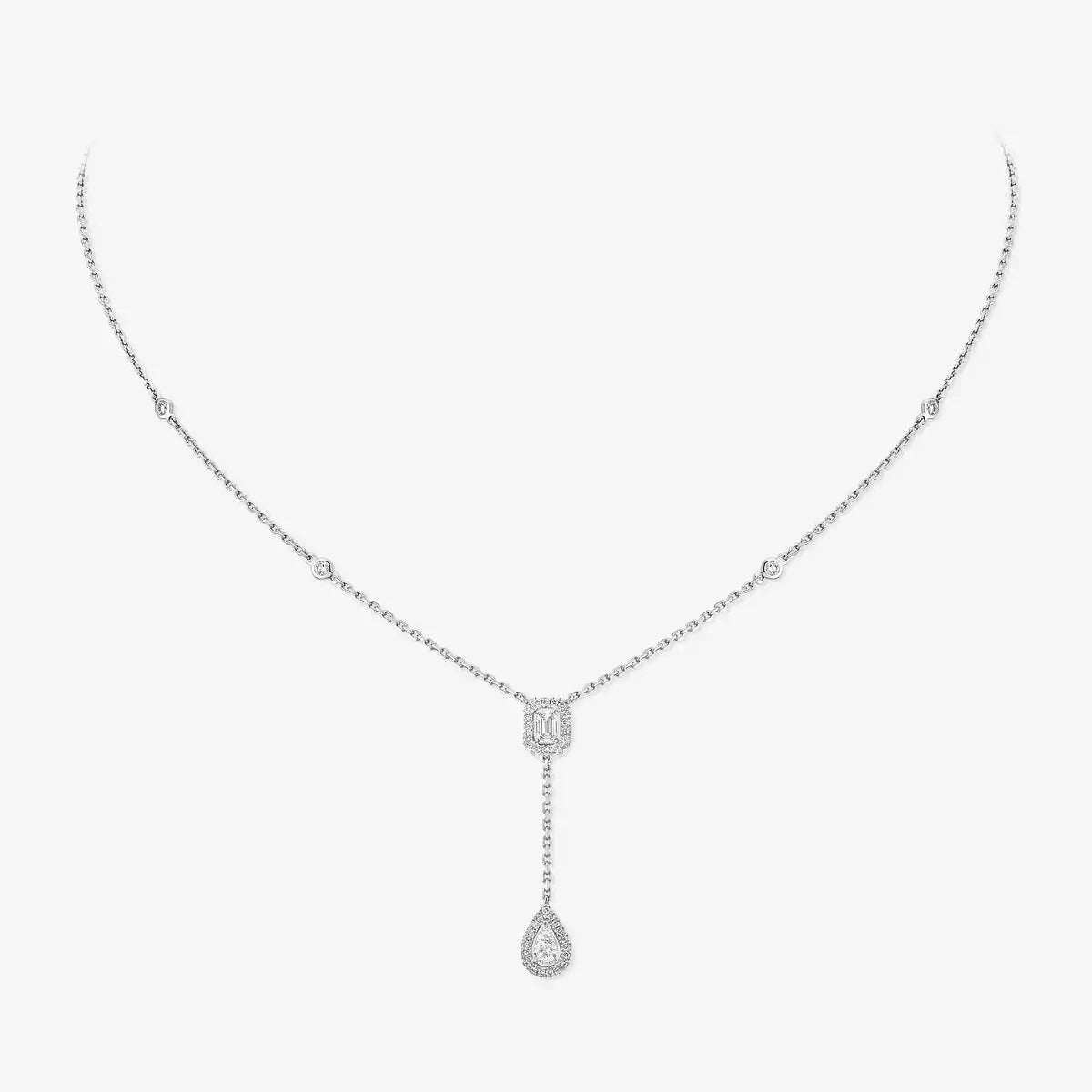 [Amore]Gold Diamond Tie Necklace