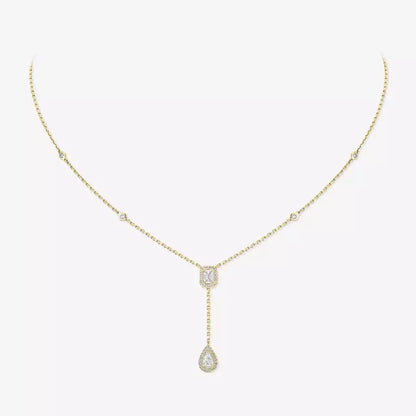 [Amore]Gold Diamond Tie Necklace