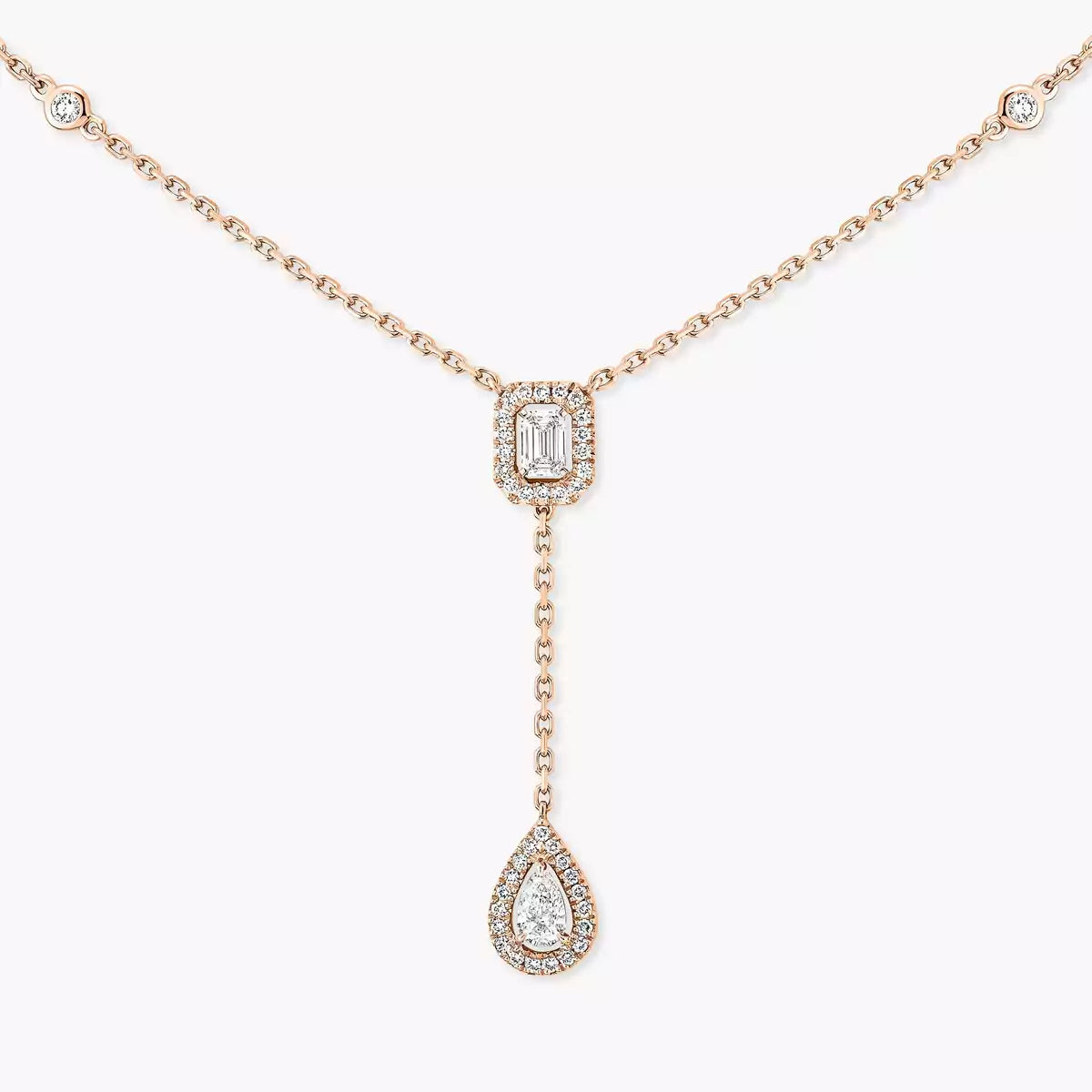 [Amore]Gold Diamond Tie Necklace