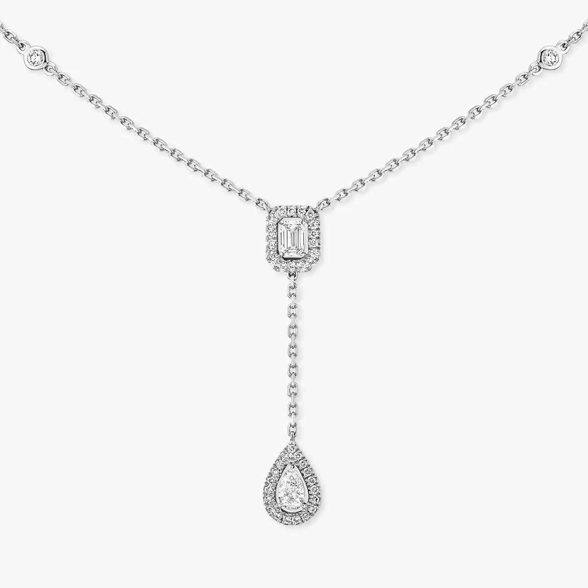 [Amore]Gold Diamond Tie Necklace