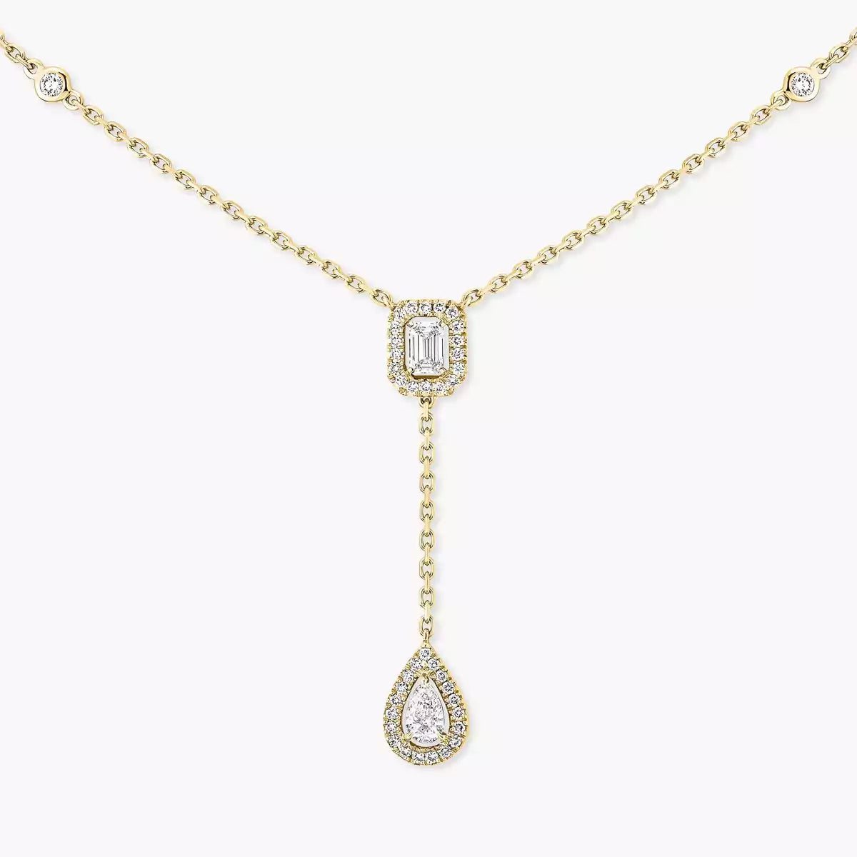 [Amore]Gold Diamond Tie Necklace