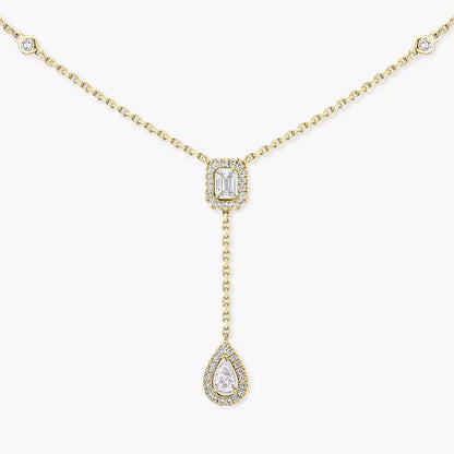 [Amore]Gold Diamond Tie Necklace