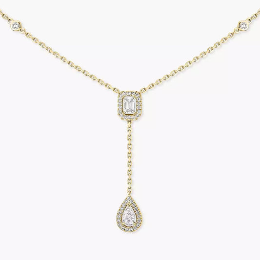 [Amore]Gold Diamond Tie Necklace