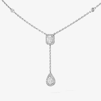 [Amore]Gold Diamond Tie Necklace