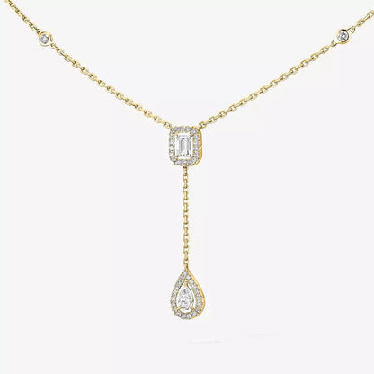[Amore]Gold Diamond Tie Necklace