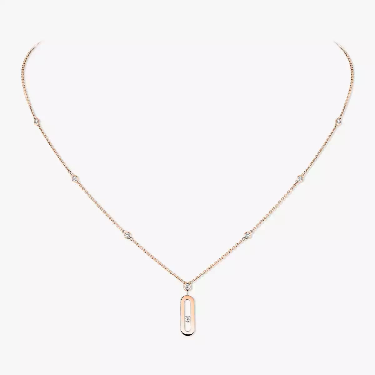[Amore] Move Uno Gold Diamond Long Necklace