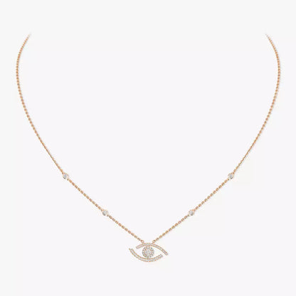 [Amore]Pave_ Diamond Necklace Lucky Eye