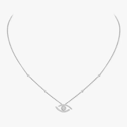 [Amore]Pave_ Diamond Necklace Lucky Eye